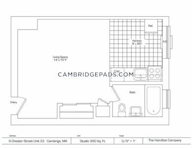 Cambridge Apartment for rent Studio 1 Bath  Davis Square - $2,050 No Fee